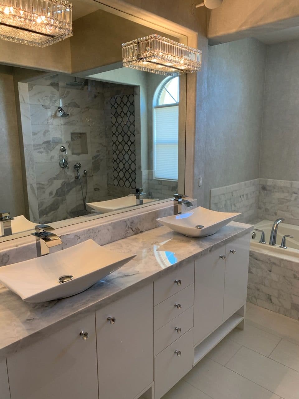 Modern Elegance Bathroom Revamp Sparkles With Luxury